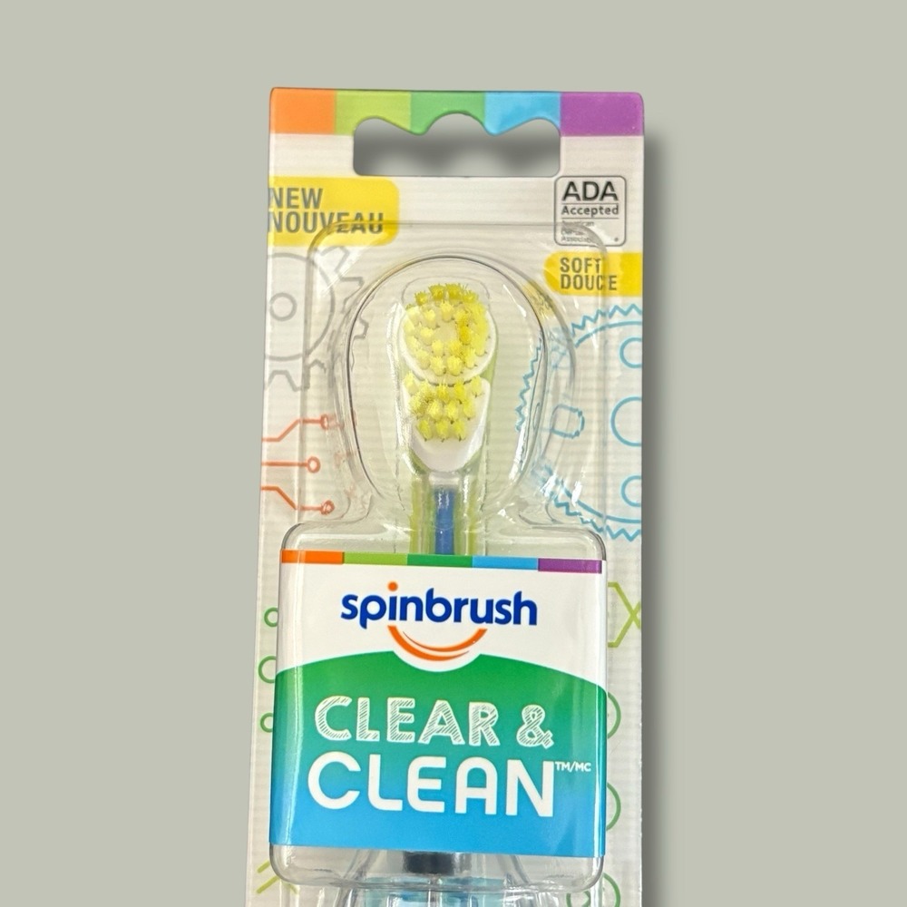 Kids Spinbrush See-Through Clear & Clean,‎ Soft, Battery Powered Toothbrush - Picture 3 of 5
